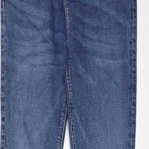 Marks and Spencer Girls Blue Cotton Skinny Jeans Size 12-13 Years L26 in Regular Button