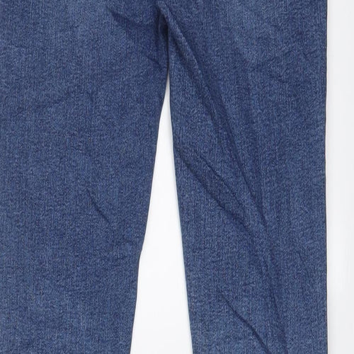 Marks and Spencer Girls Blue Cotton Skinny Jeans Size 12-13 Years L26 in Regular Button