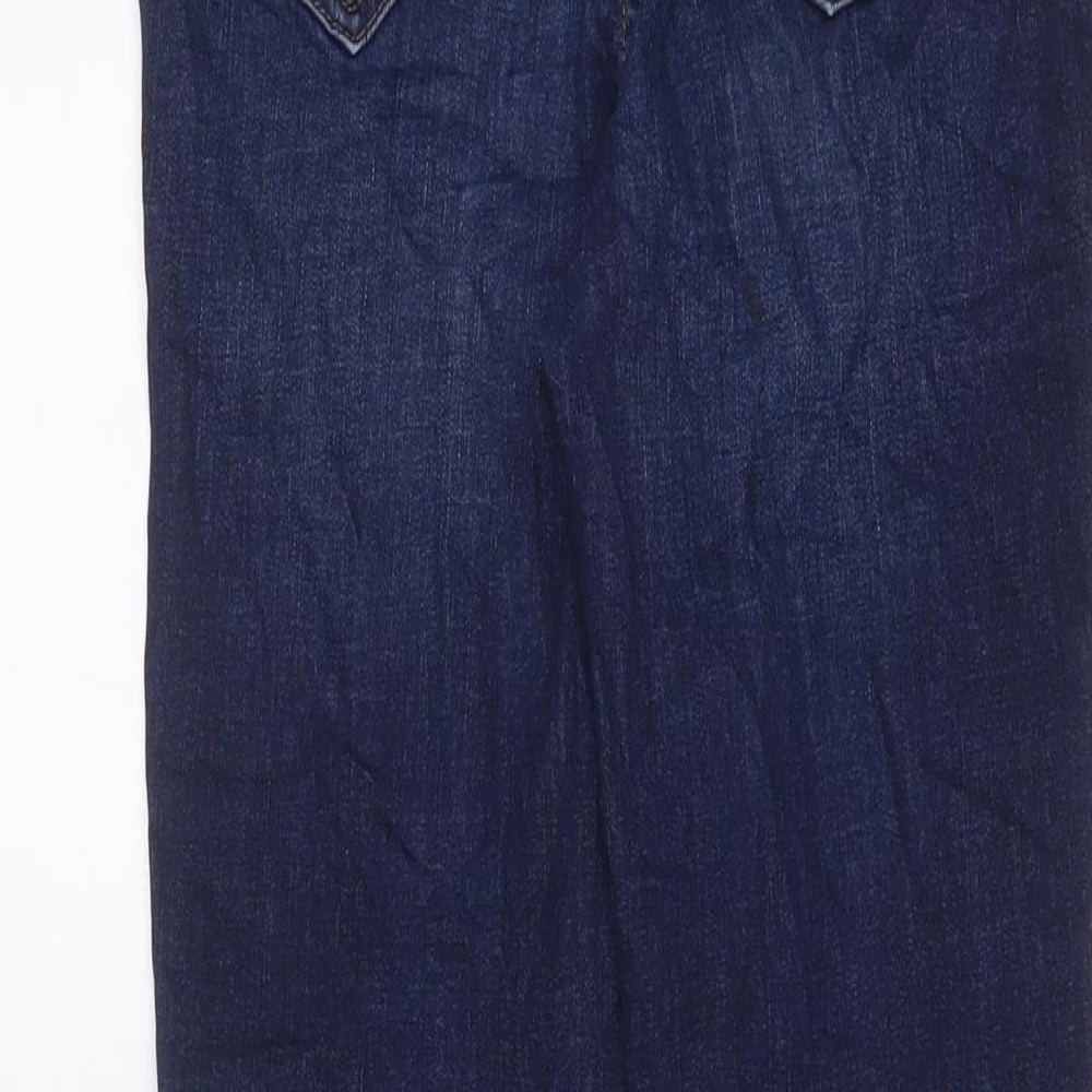 Marks and Spencer Womens Blue Cotton Skinny Jeans Size 10 L27 in Regular Zip