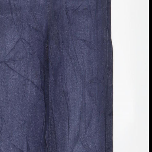 Marks and Spencer Womens Blue Cotton Straight Jeans Size 6 L25 in Regular Zip