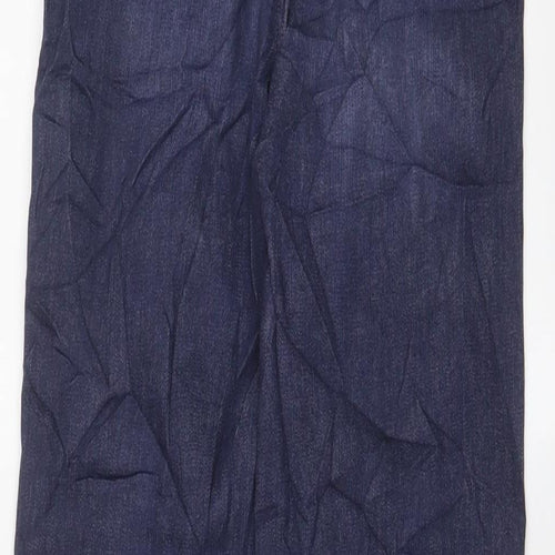 Marks and Spencer Womens Blue Cotton Straight Jeans Size 6 L25 in Regular Zip