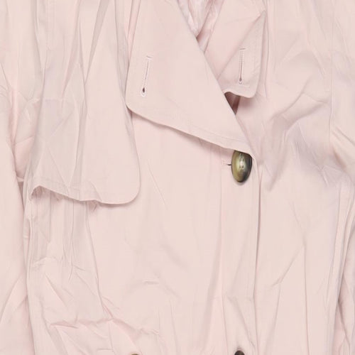 Marks and Spencer Womens Pink Overcoat Coat Size 6 Button - Belted