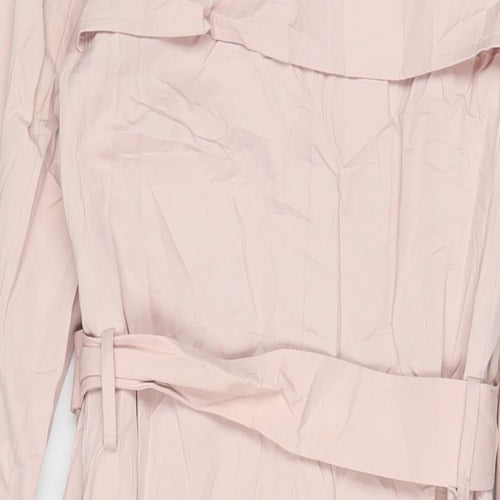 Marks and Spencer Womens Pink Overcoat Coat Size 6 Button - Belted