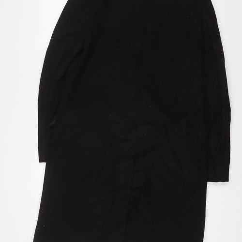 Marks and Spencer Womens Black Overcoat Coat Size 8 Snap