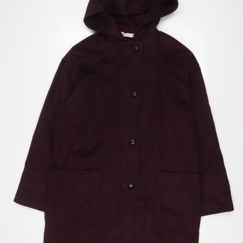 Larry Levine Womens Purple Overcoat Coat Size 6 Button