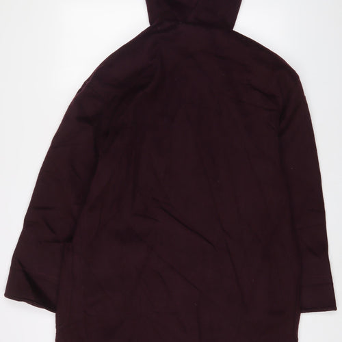 Larry Levine Womens Purple Overcoat Coat Size 6 Button