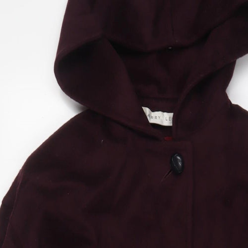 Larry Levine Womens Purple Overcoat Coat Size 6 Button