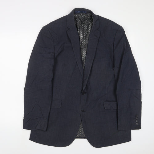 Racing Green Mens Blue Polyester Jacket Suit Jacket Size 44 Regular