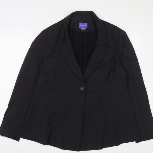 Seraphine Womens Black Jacket Blazer Size 16 Button