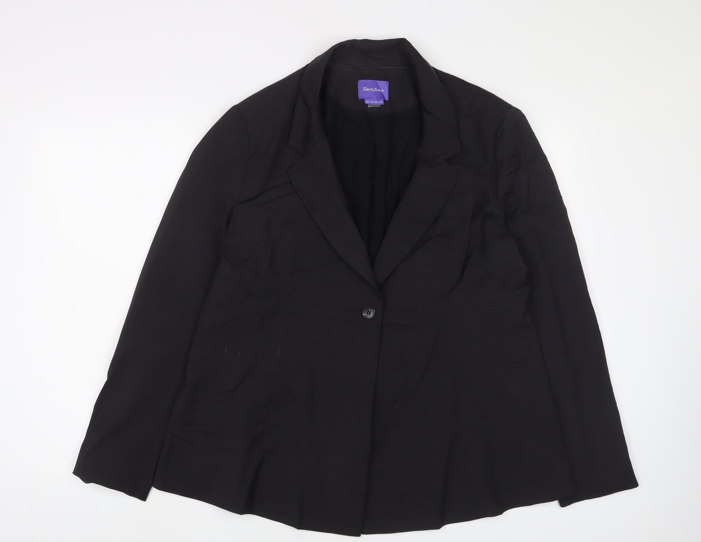 Seraphine Womens Black Jacket Blazer Size 16 Button