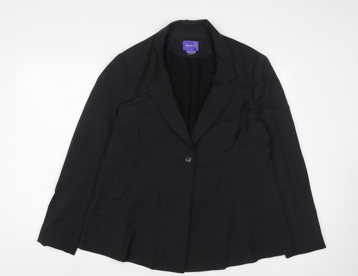 Seraphine Womens Black Jacket Blazer Size 16 Button