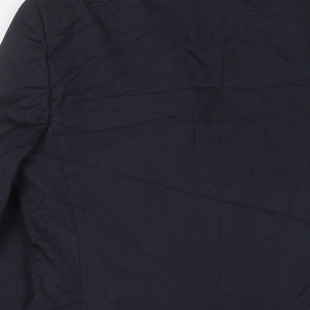 Cavani Mens Blue Polyester Jacket Suit Jacket Size 40 Regular