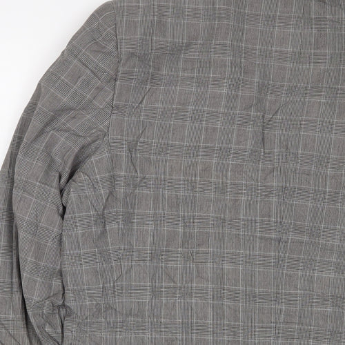 Limehaus Mens Grey Plaid Polyester Jacket Suit Jacket Size 40 Regular
