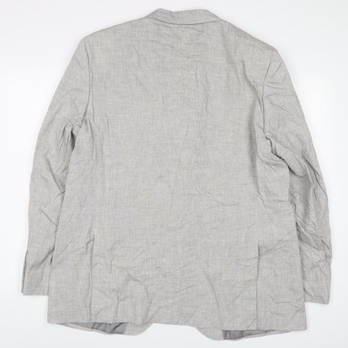 Marks and Spencer Mens Grey Linen Jacket Suit Jacket Size 46 Regular