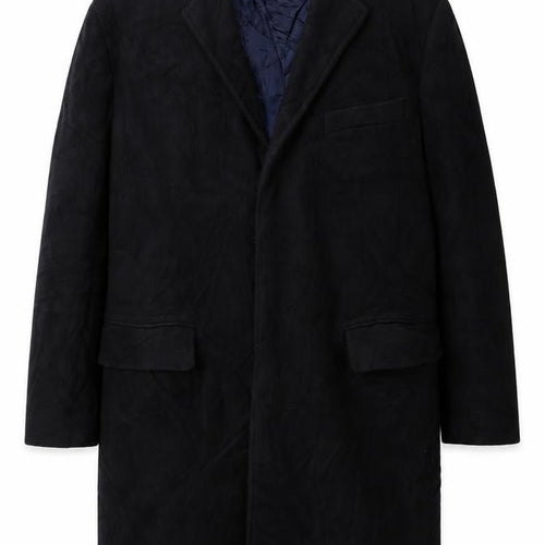 Marks and Spencer Mens Blue Overcoat Coat Size M Button