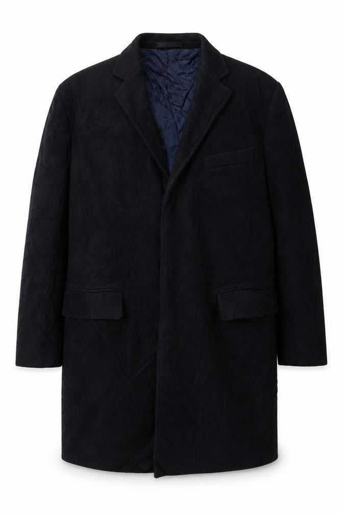 Marks and Spencer Mens Blue Overcoat Coat Size M Button