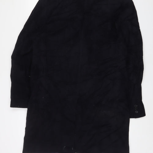 Marks and Spencer Mens Blue Overcoat Coat Size M Button