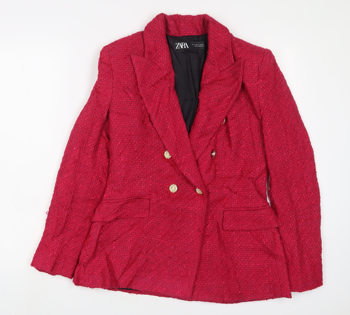 Zara Womens Pink Jacket Blazer Size S Button