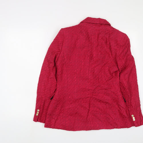 Zara Womens Pink Jacket Blazer Size S Button