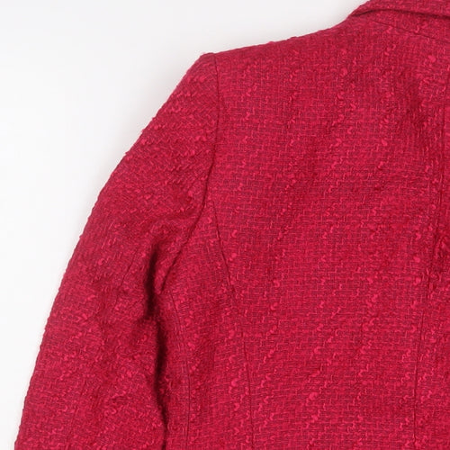 Zara Womens Pink Jacket Blazer Size S Button