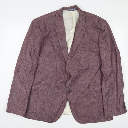Marks and Spencer Mens Purple Linen Jacket Suit Jacket Size 48 Regular