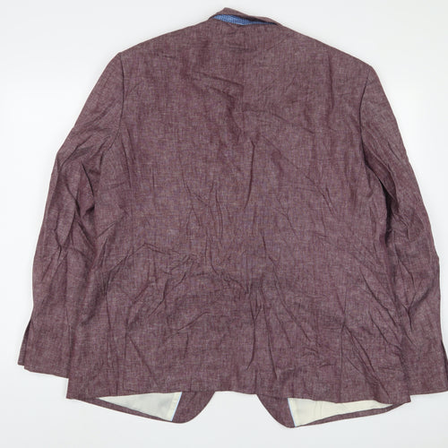 Marks and Spencer Mens Purple Linen Jacket Suit Jacket Size 48 Regular