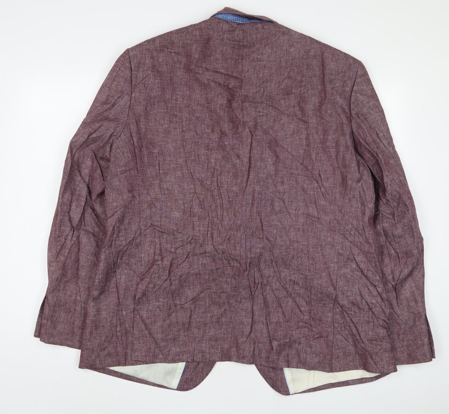 Marks and Spencer Mens Purple Linen Jacket Suit Jacket Size 48 Regular