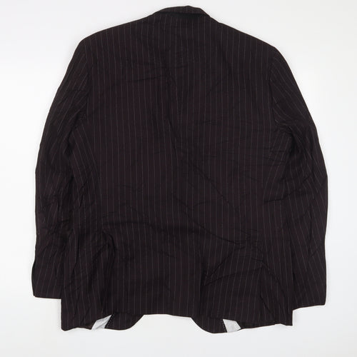 EDGERS Mens Brown Striped Polyester Jacket Suit Jacket Size 38 Regular