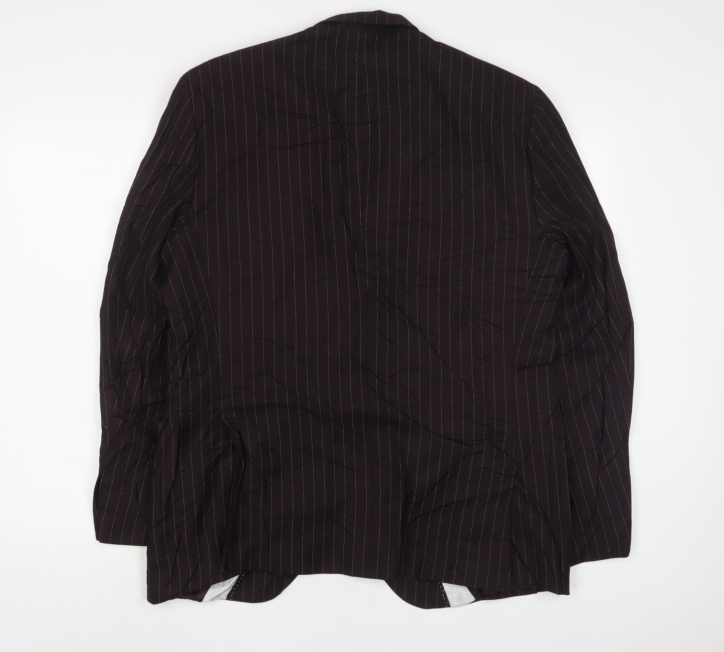 EDGERS Mens Brown Striped Polyester Jacket Suit Jacket Size 38 Regular