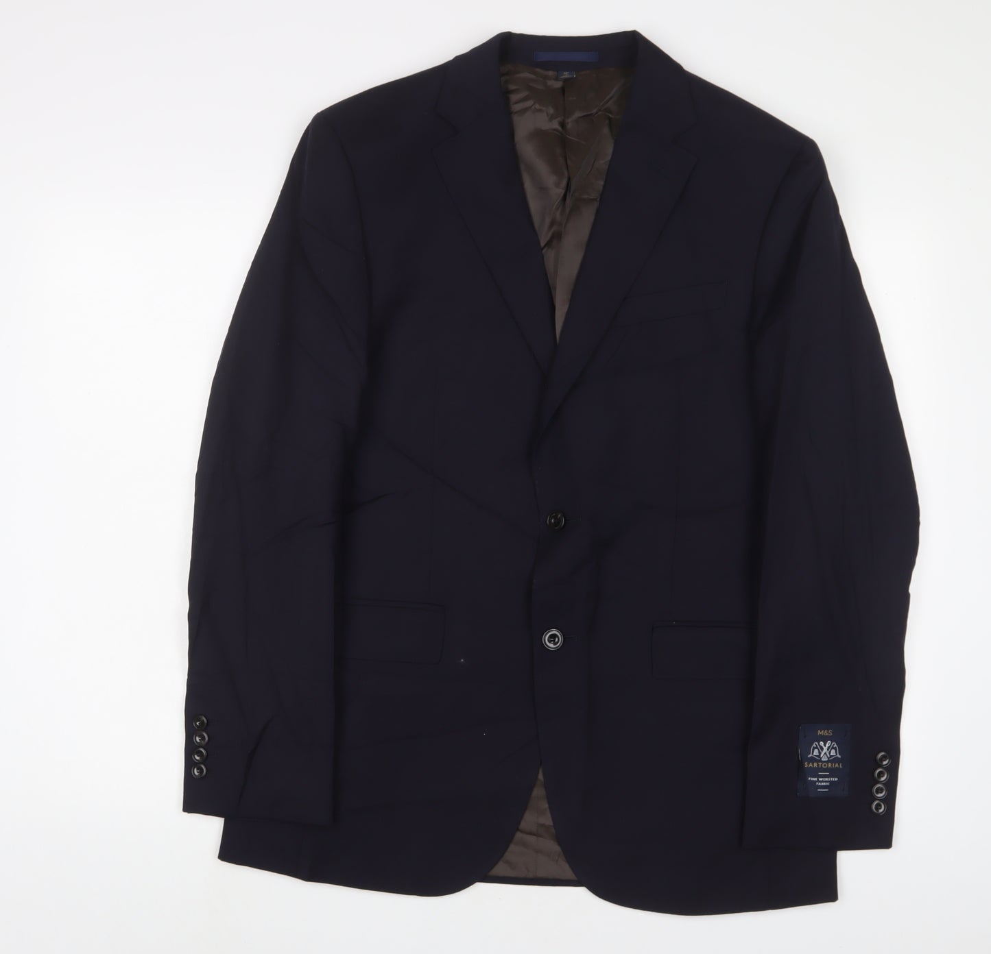 Marks and Spencer Mens Blue Wool Jacket Suit Jacket Size 40 Regular