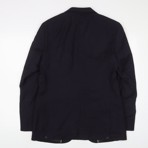 Marks and Spencer Mens Blue Wool Jacket Suit Jacket Size 40 Regular