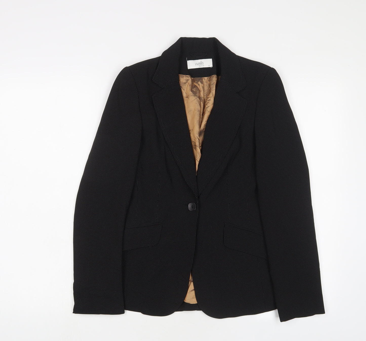 Wallis Womens Black Jacket Blazer Size 8 Button