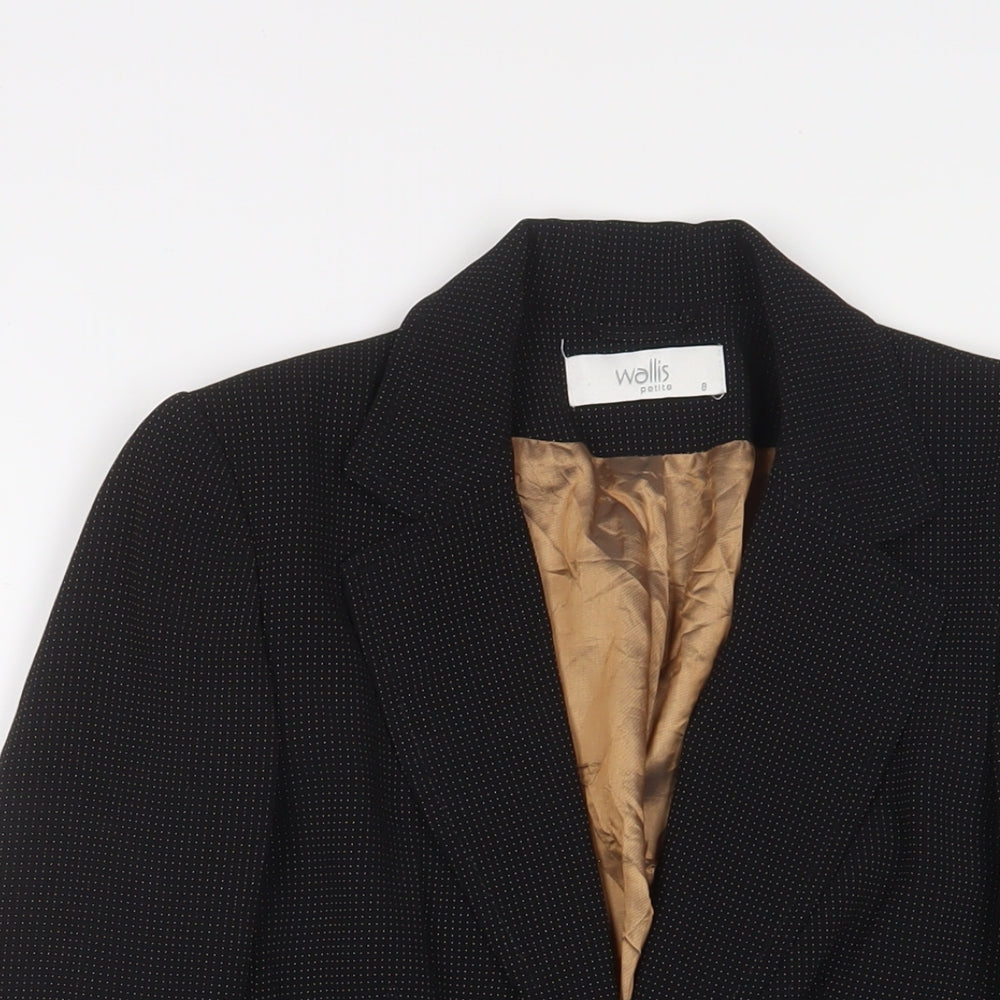 Wallis Womens Black Jacket Blazer Size 8 Button