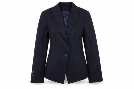 Front view of Next women’s blue jacket blazer, size UK 10, button