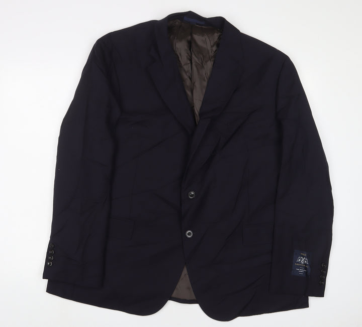 NEXT Mens Blue Wool Jacket Suit Jacket Size 48 Regular