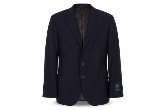 Front view of Next men’s blue wool jacket suit jacket, size 48, regular