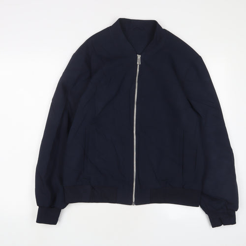 Marks and Spencer Womens Blue Bomber Jacket Jacket Size 12 Zip