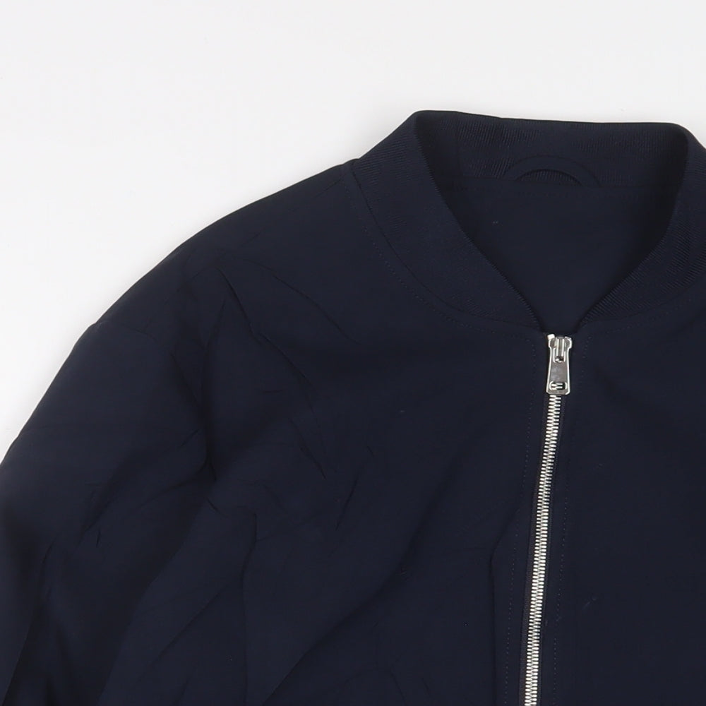 Marks and Spencer Womens Blue Bomber Jacket Jacket Size 12 Zip