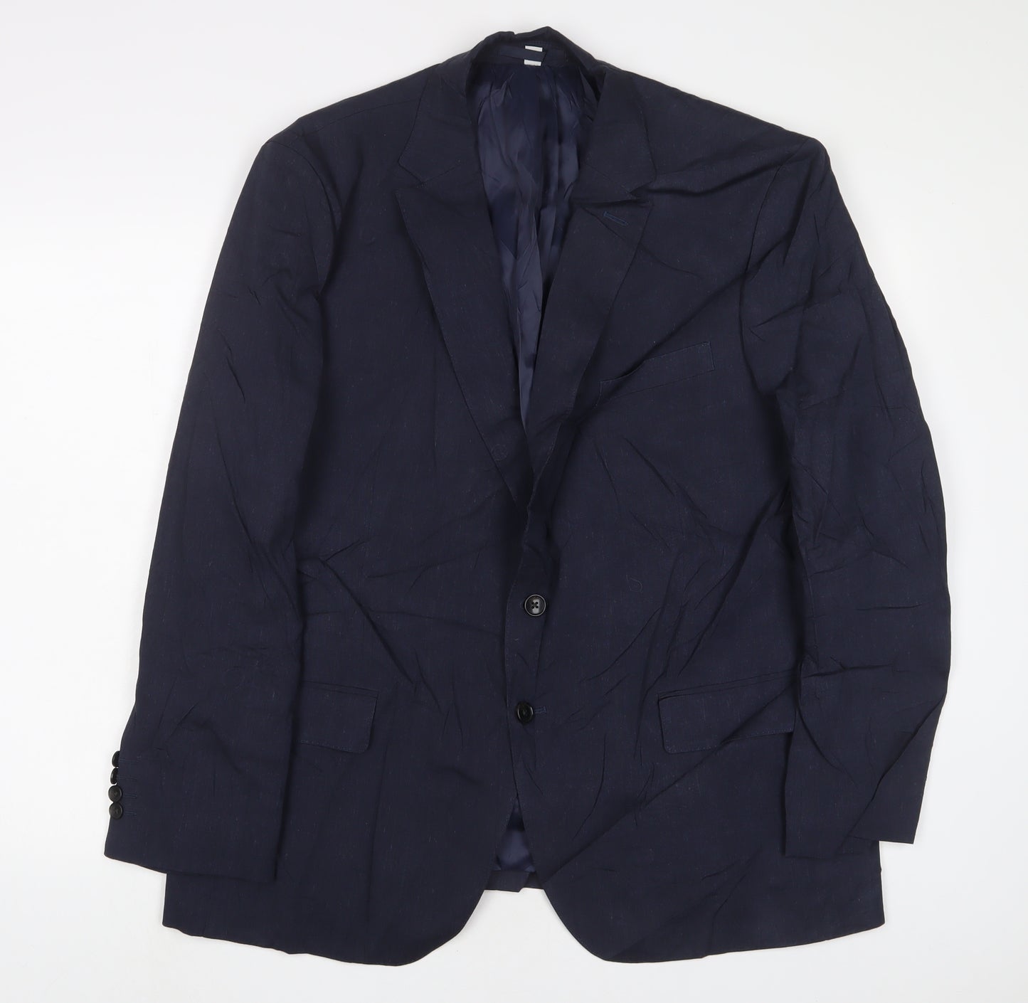 Marks and Spencer Mens Blue Linen Jacket Suit Jacket Size 46 Regular