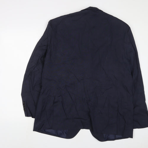 Marks and Spencer Mens Blue Linen Jacket Suit Jacket Size 46 Regular