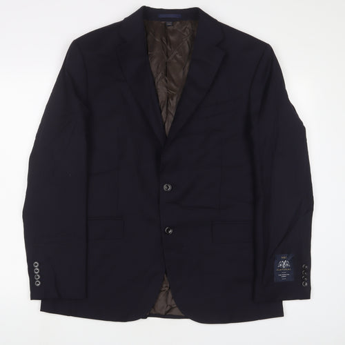 Marks and Spencer Mens Blue Wool Jacket Suit Jacket Size 42 Regular