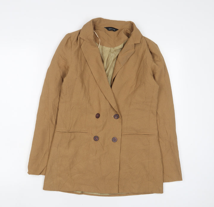 New Look Womens Brown Jacket Blazer Size 8 Button