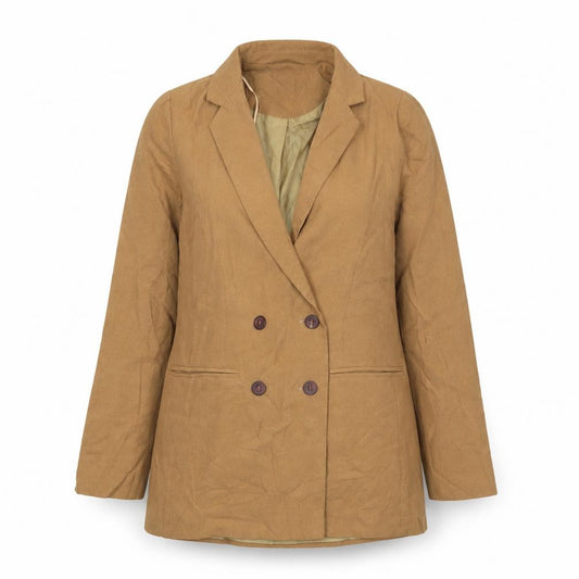 Front view of New Look women’s brown jacket blazer, size UK 8, button