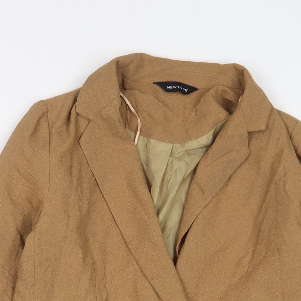 New Look Womens Brown Jacket Blazer Size 8 Button