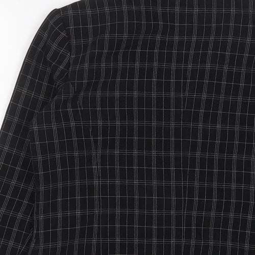 NEXT Womens Black Plaid Jacket Blazer Size 8 Button