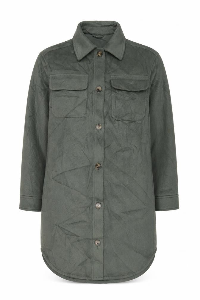 Front view of Marks & Spencer women’s green jacket, size XS, button