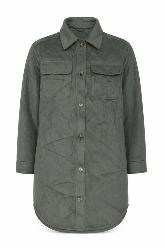 Front view of Marks & Spencer women’s green jacket, size XS, button