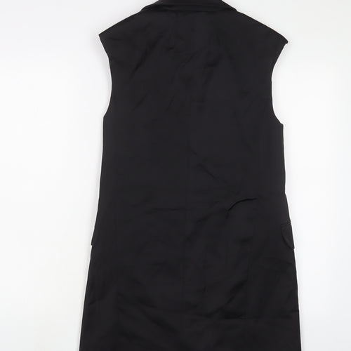 Topshop Womens Black Gilet Blazer Size 8 Button