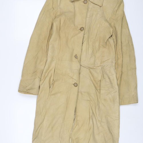 NuAge Womens Beige Overcoat Coat Size 10 Button