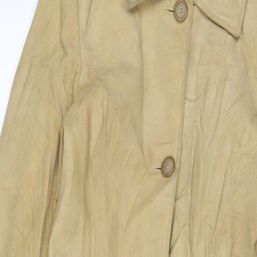 NuAge Womens Beige Overcoat Coat Size 10 Button